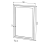 Rysunek techniczny - RETRO lustro w drewnianej ramie 70x115cm, starobiałe