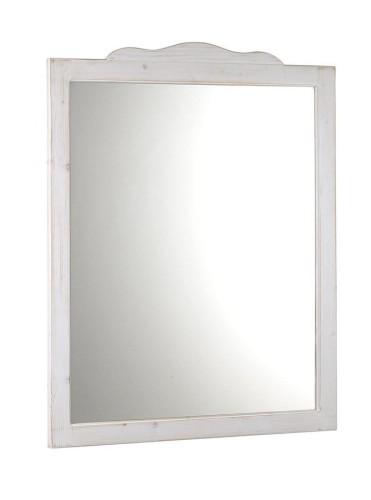 RETRO lustro w drewnianej ramie 89x115cm, starobiałe