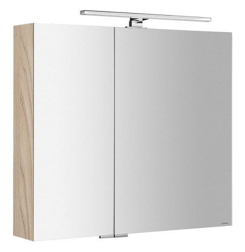 MIRRÓ szafka z lustrem z oświetleniem LED, 80x70x16cm, wiąz Bardini