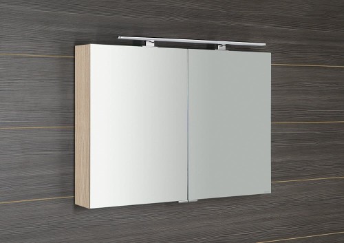 MIRRÓ szafka z lustrem z oświetleniem LED, 100x70x16cm, wiąz Bardini #2