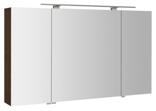 MIRRÓ szafka z lustrem, oświetlenie LED, 3 drzwiczki, 120x70x16cm, sosna rustykalna