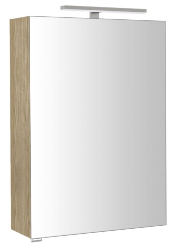 RIWA szafka z lustrem, oświetlenie LED, 50x70x17cm, wiąz Bardini