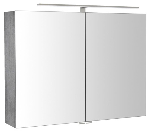 RIWA szafka z lustrem, oświetlenie LED, 81x70x17cm, dąb srebrny