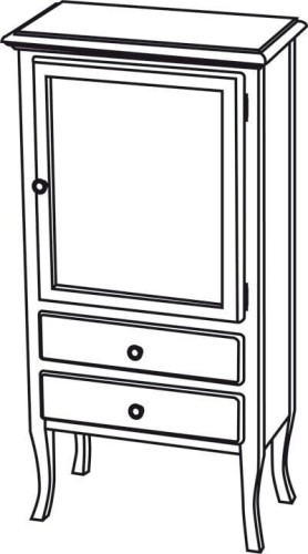RETRO szafka 60x120x38cm, starobiała, prawa
