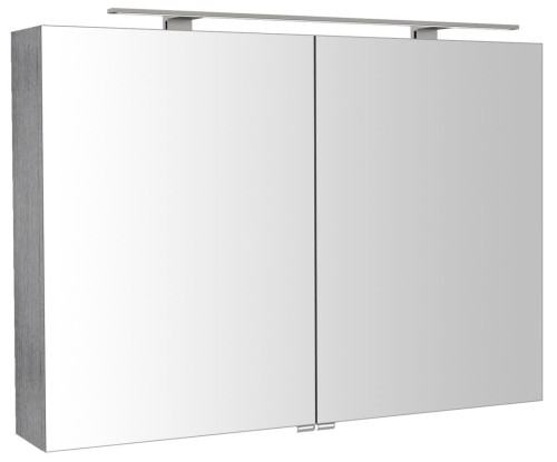 RIWA szafka z lustrem, oświetlenie LED, 101x70x17cm, dąb srebrny