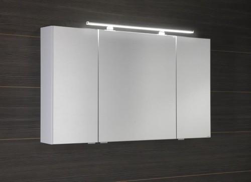 RIWA szafka z lustrem, oświetlenie LED, 3 drzwiczki, 121x70x17cm, wiąz Bardini #2