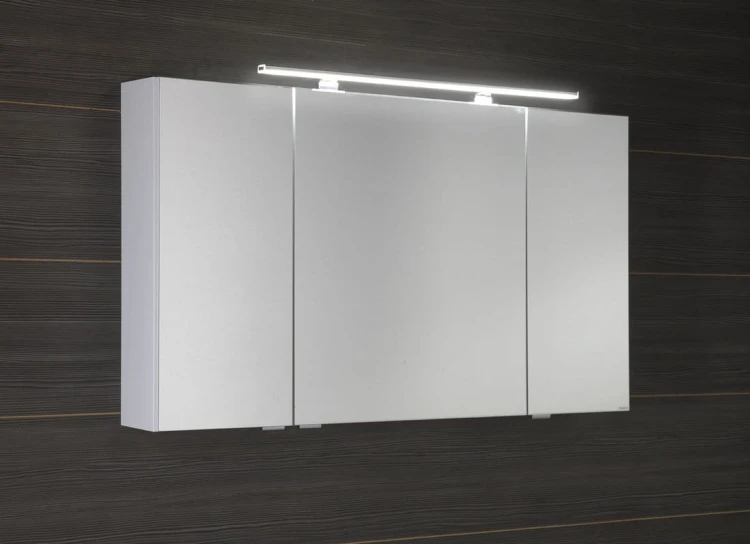 RIWA szafka z lustrem, oświetlenie LED, 3 drzwiczki, 121x70x17cm, sosna rustykalna #2