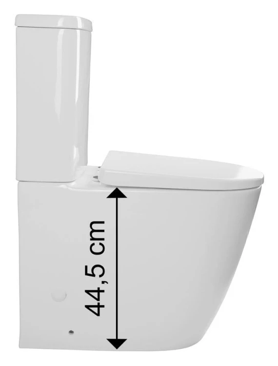 TURKU kompakt WC wysoki, odpływ pionowy/poziomy, biały #3