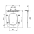 Rysunek techniczny - BELLO deska WC, SLIM, Soft Close, Easy Take, biała