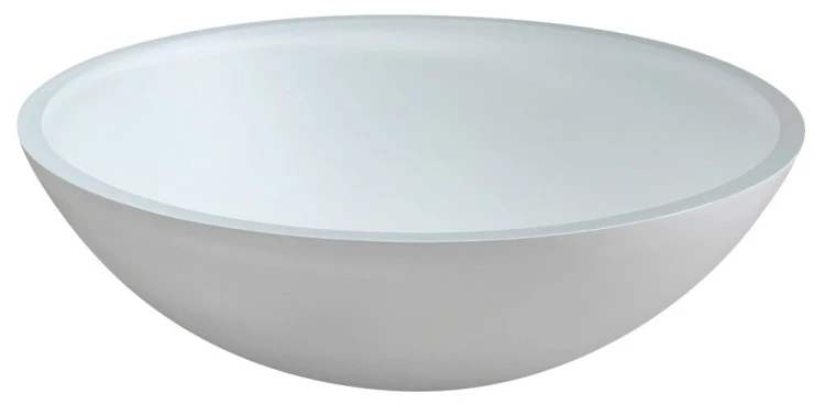 TELICA szklana umywalka nablatowa średica 42cm, biały mat #4