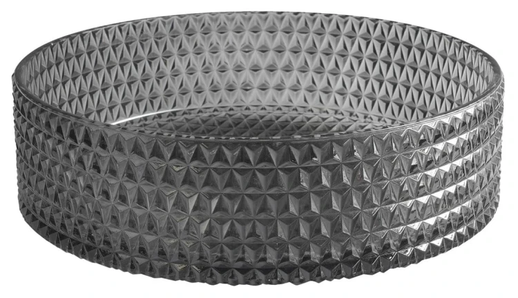 MARAGUA grawerowana szklana umywalka nablatowa średnica 39,5cm, czarny #7