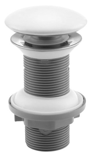 Odpływ umywalkowy 5/4", klik-klak, korek ceramiczny, 20-70mm, biały