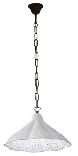 LAMPEDUSA lampa wisząca E27, 60W, 230V, IP21, klosz ceramiczny, 39cm, mosiężny łańcuch