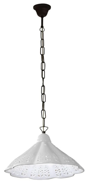 LAMPEDUSA lampa wisząca E27, 60W, 230V, IP21, klosz ceramiczny, 39cm, mosiężny łańcuch