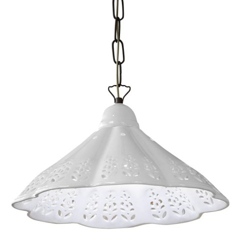LAMPEDUSA lampa wisząca E27, 60W, 230V, IP21, klosz ceramiczny, 39cm, mosiężny łańcuch #2