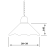Rysunek techniczny - LAMPEDUSA lampa wisząca E27, 60W, 230V, IP21, klosz ceramiczny, 39cm, mosiężny łańcuch
