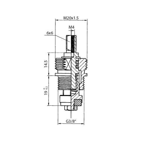 Rysunek techniczny - Głowica ceramiczna 3/8" P Myjava