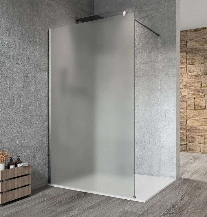 VARIO CHROME jednoczęściowa kabina przysznicowa Walk-In, montaż przy ścianie, szkło matowe, 1100 mm