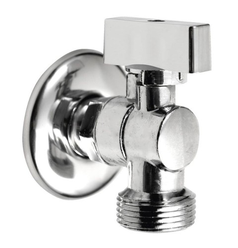 Zawór kulowy pralki z zaworem zwrotnym 1/2"x3/4”- L, chrom