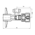 Rysunek techniczny - MULTITURN zawór kątowy 1/2"x3/8”, para, chrom