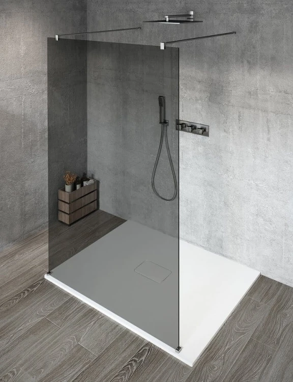 VARIO CHROME jednoczęściowa kabina przysznicowa Walk-In, szkło dymione, 1200 mm