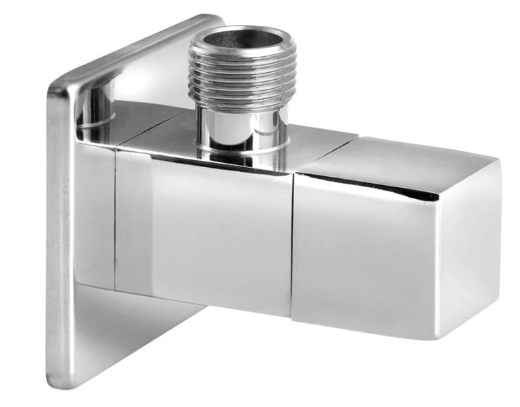 Kątowy zawór kulowy 1/2"x3/8“, kwadratowy, chrom