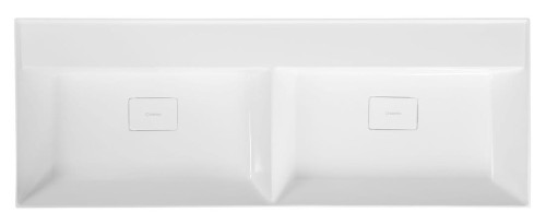 GODIVA umywalka kompozytowa podwójna, 119x44cm, bez otworu, biały #2