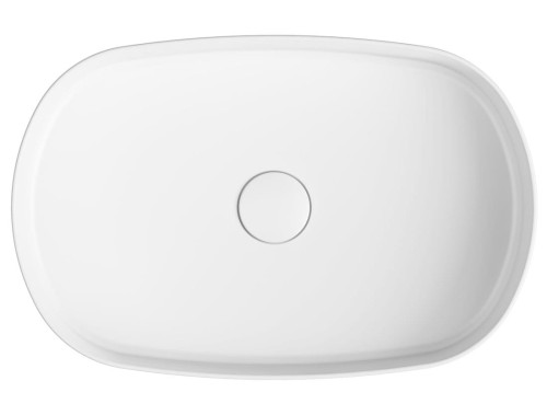 INFINITY OVAL umywalka ceramiczna nablatowa 55x36cm, biały mat #2