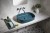 INFINITY OVAL umywalka ceramiczna nablatowa 55x36cm, petrol mat #8