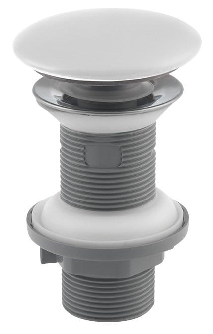 Odpływ umywalkowy 5/4", klik-klak, korek ceramiczny, 20-70mm, biały mat