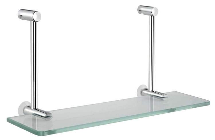 Półka szklana do powieszenia na kabinie prysznicowej 400x180x125mm, chrom