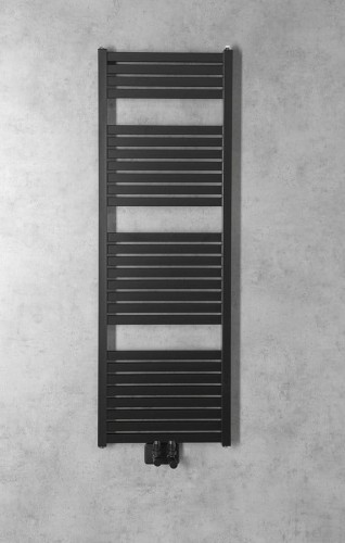 TONDI grzejnik łazienkowy 450x1330 mm, podłączenie centralne, czarny mat #2