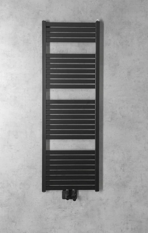 TONDI grzejnik łazienkowy 450x1330 mm, podłączenie centralne, czarny mat #2