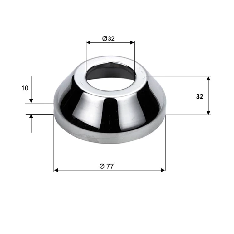 Rysunek techniczny - Rozeta maskująca 77/32mm, wysokość 32 mm, chrom