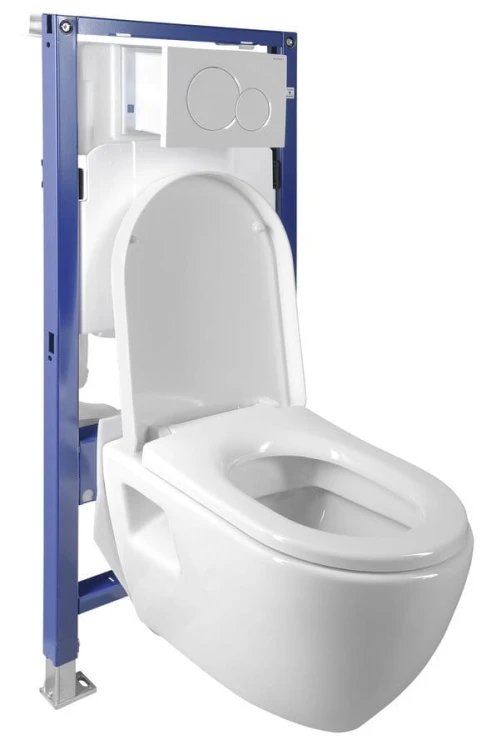 WC wisząca Nera z podtynkową spłuczką z płyt gipsowo-kartonowych i przyciskiem Geberit, biała #6