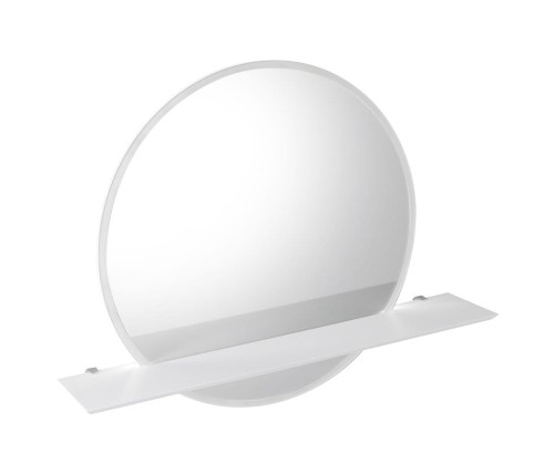 VISO okrągłe lustro z oświetleniem LED, ø 60cm, półką, biały mat