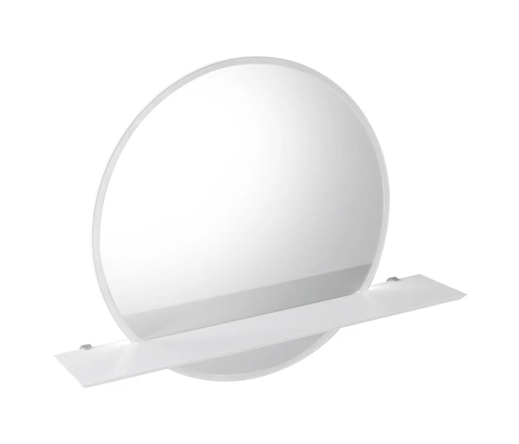 VISO okrągłe lustro z oświetleniem LED, ø 60cm, półką, biały mat