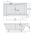 Rysunek techniczny - QUEST SLIM wanna prostokątna 180x100x49cm, biała