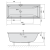 Rysunek techniczny - CLEO SLIM wanna prostokątna 180x90x48cm, biała