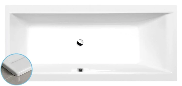 CLEO SLIM wanna prostokątna 180x80x48cm, biała