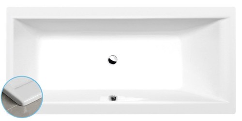 CLEO SLIM wanna prostokątna 160x75x48cm, biała