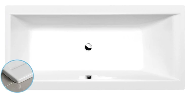 CLEO SLIM wanna prostokątna 160x75x48cm, biała