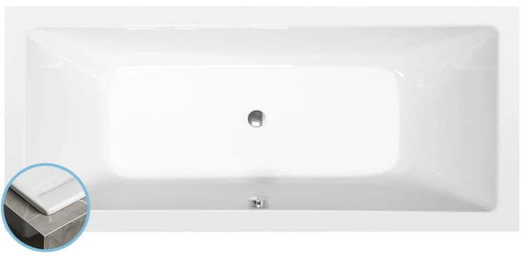 KRYSTA SLIM wanna prostokątna 180x80x39cm, biała
