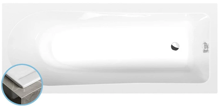 LISA SLIM wanna prostokątna 150x70x47cm, biała