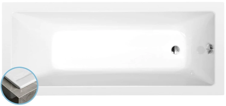 NOEMI SLIM wanna prostokątna 160x70x39cm, biała