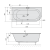 Rysunek techniczny - ASTRA L SLIM wanna asymetryczna 165x80x48cm, biała
