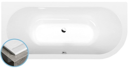 VIVA L SLIM wanna asymetryczna 185x80x47cm, biała