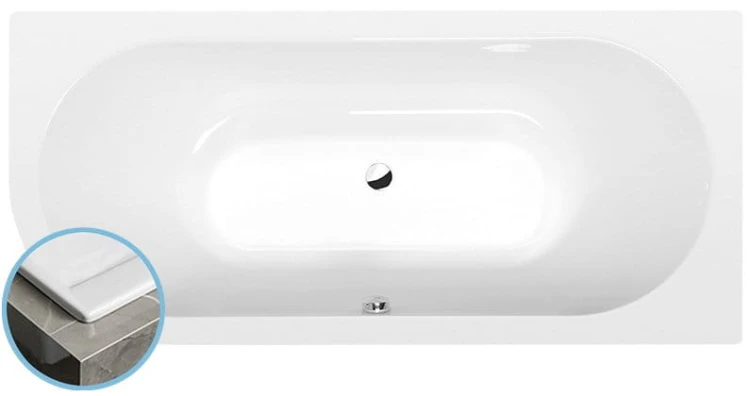 VIVA R SLIM wanna asymetryczna 185x80x47cm, biała