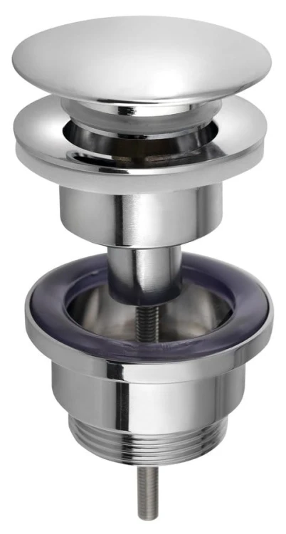 Korek umywalkowy 5/4“, klik-klak, duży grzybek, 10-55mm, chrom