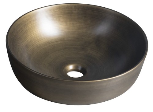 PRIORI umywalka ceramiczna nablatowa, średnica 41,5cm, brąz